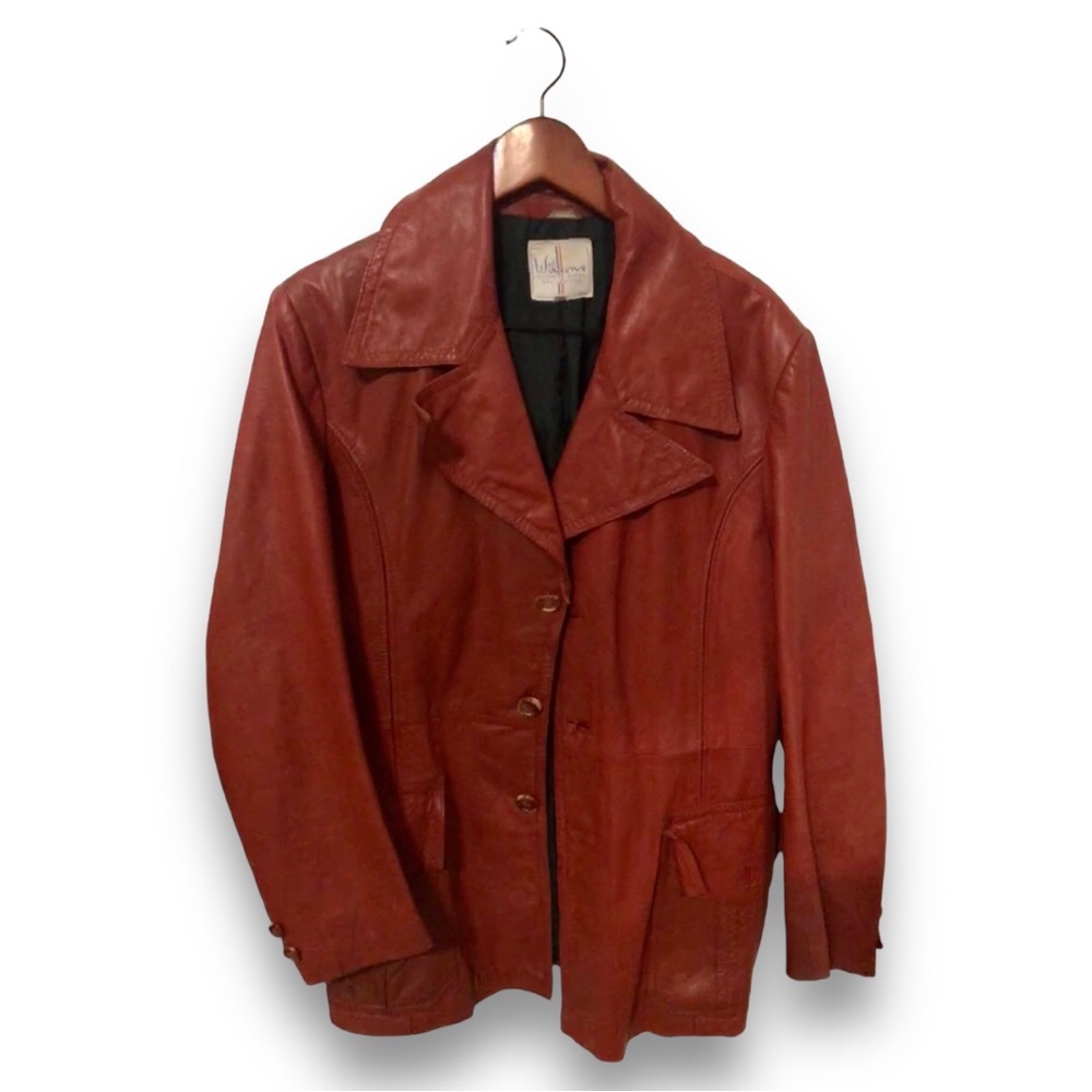 Wilson’s vintage leather jacket size 44. Maroon brown